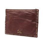 Large Leather Rockstud Clutch