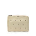 Faux Pearl Studded Leather Clutch