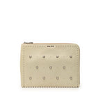 Faux Pearl Studded Leather Clutch