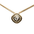 Gold Plated Crystal CD Diamond Pendant Necklace