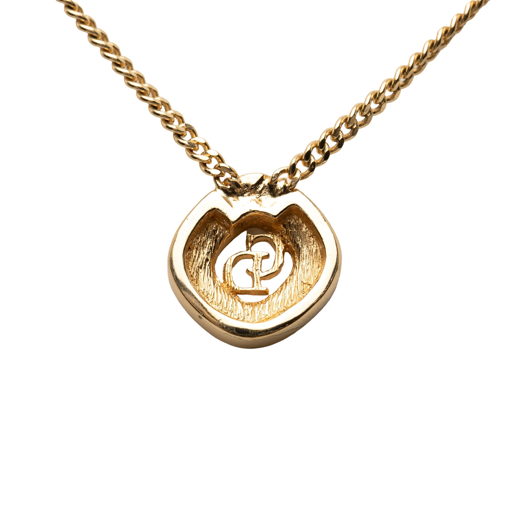 Gold Plated Crystal CD Diamond Pendant Necklace