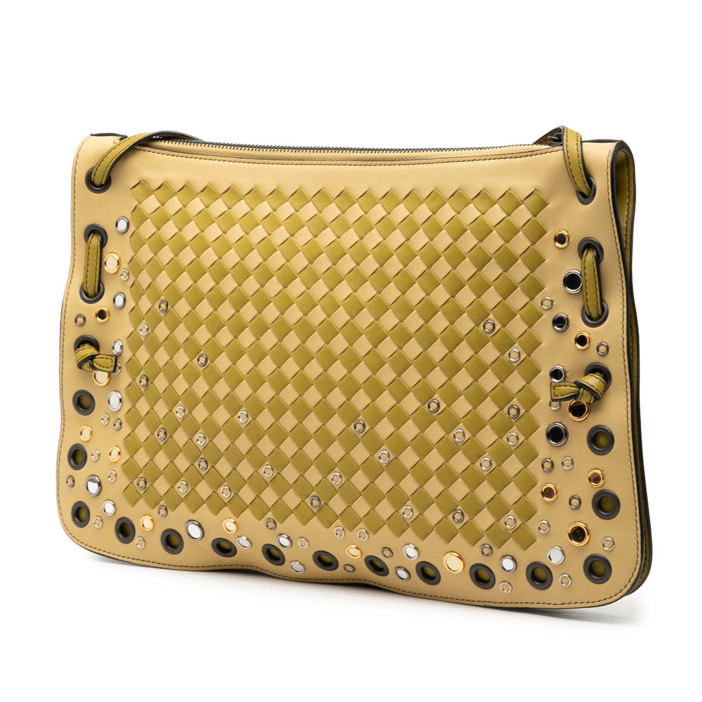 Nappa Intrecciato Check Grommet Palio Crossbody