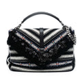 Large Chevron Berber Monogram College Satchel