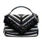 Large Chevron Berber Monogram College Satchel