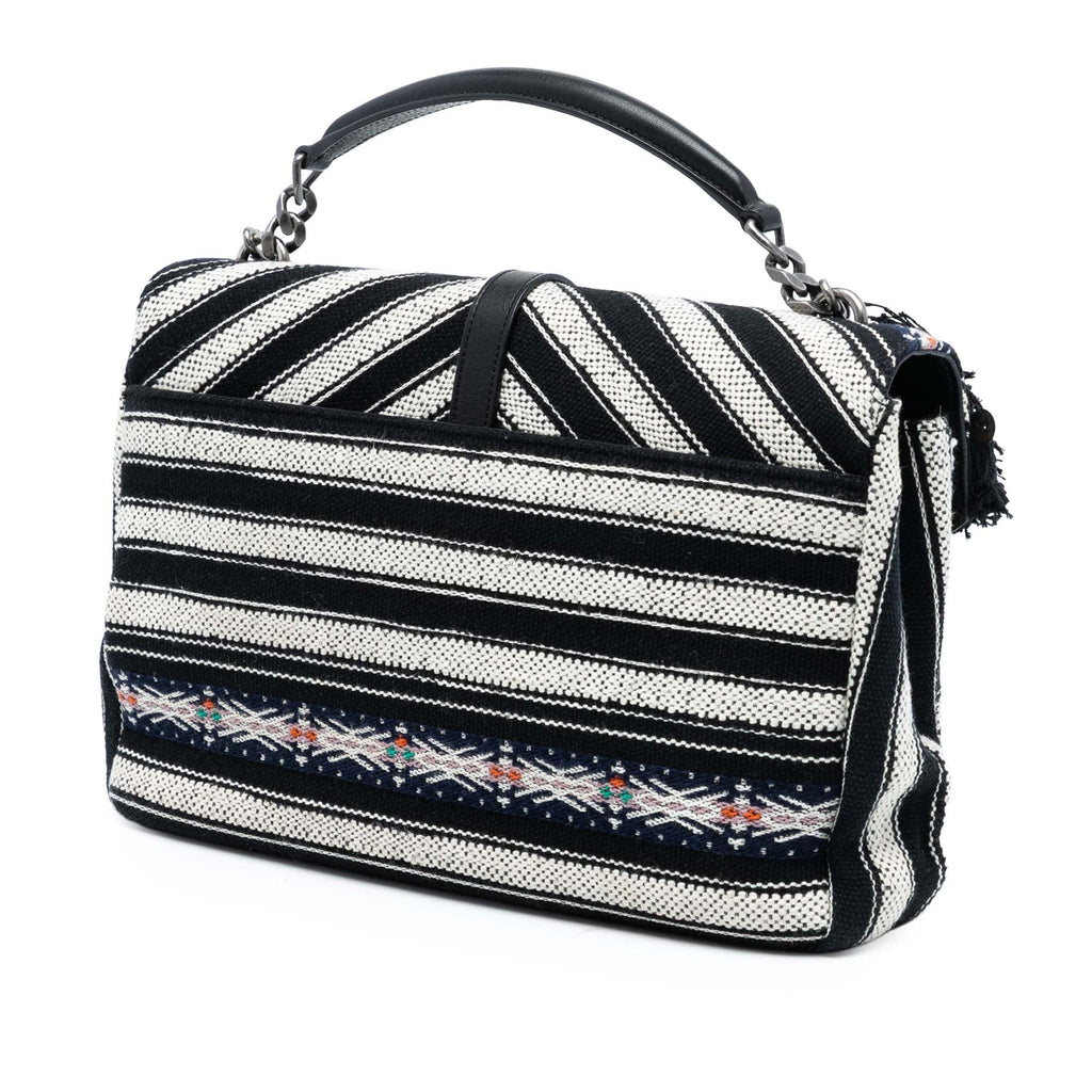 Large Chevron Berber Monogram College Satchel