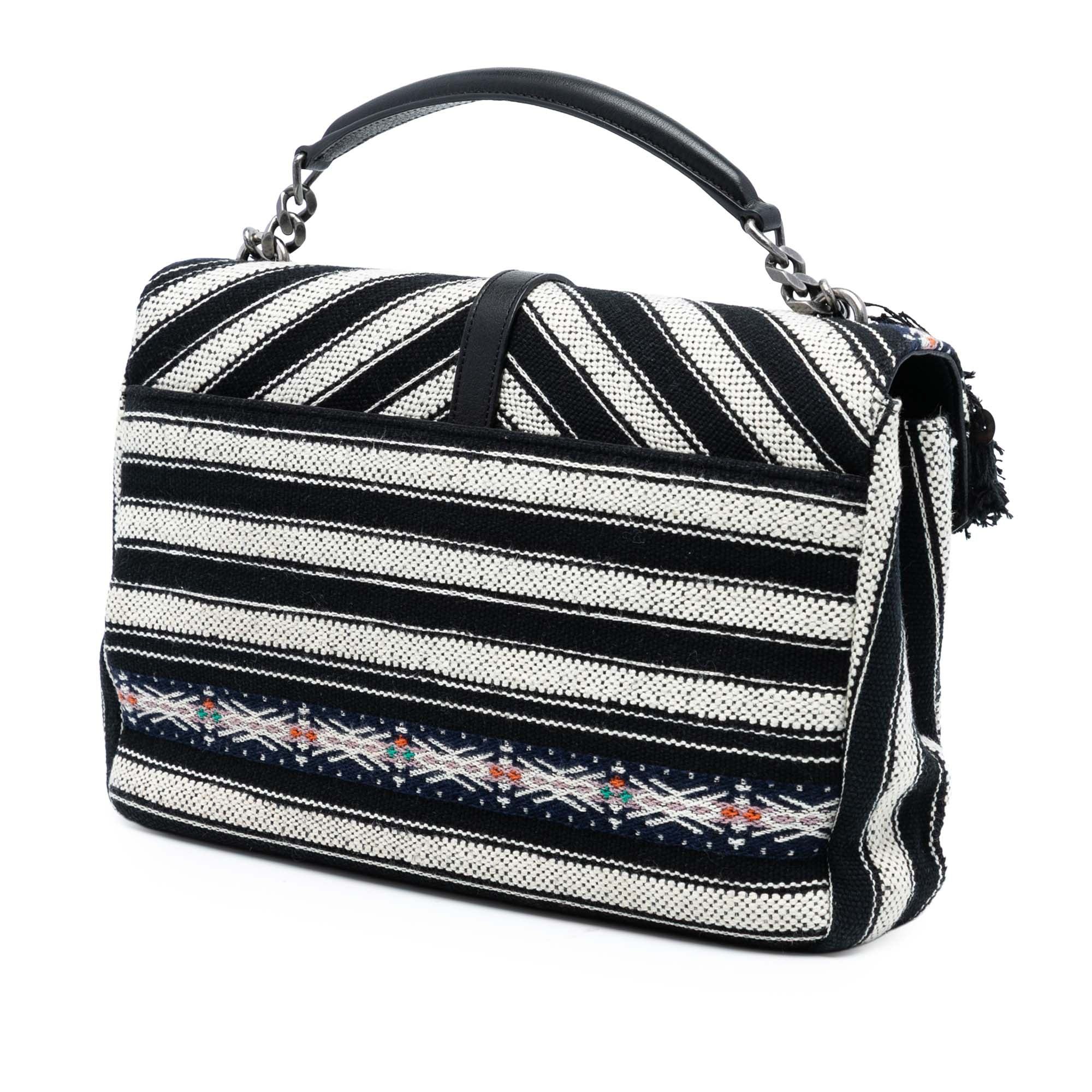 Large Chevron Berber Monogram College Satchel