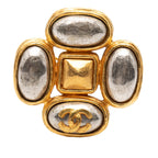 CC Gold Plated Gripoix Clover Brooch