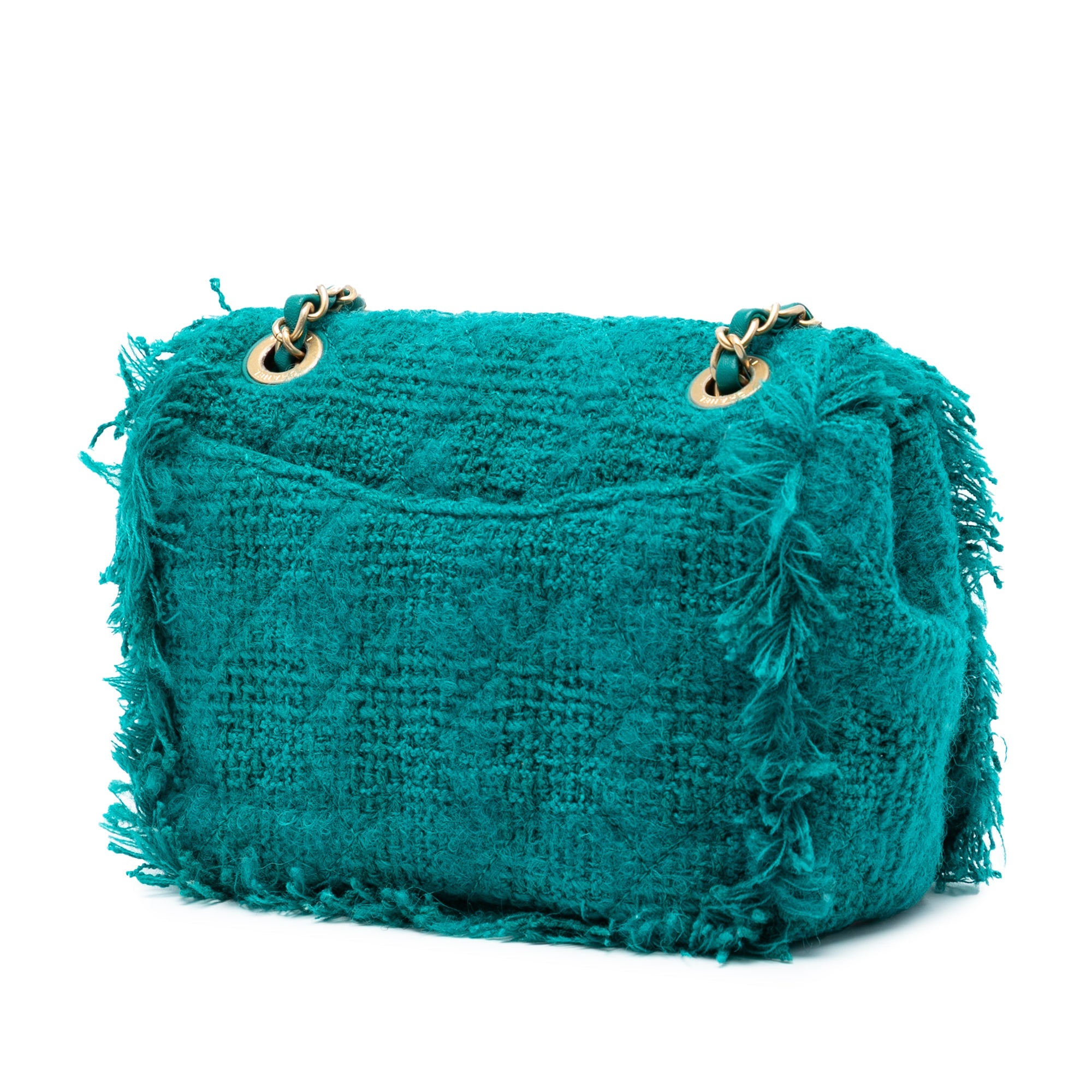 Small Wool Tweed Giant Logo Flap