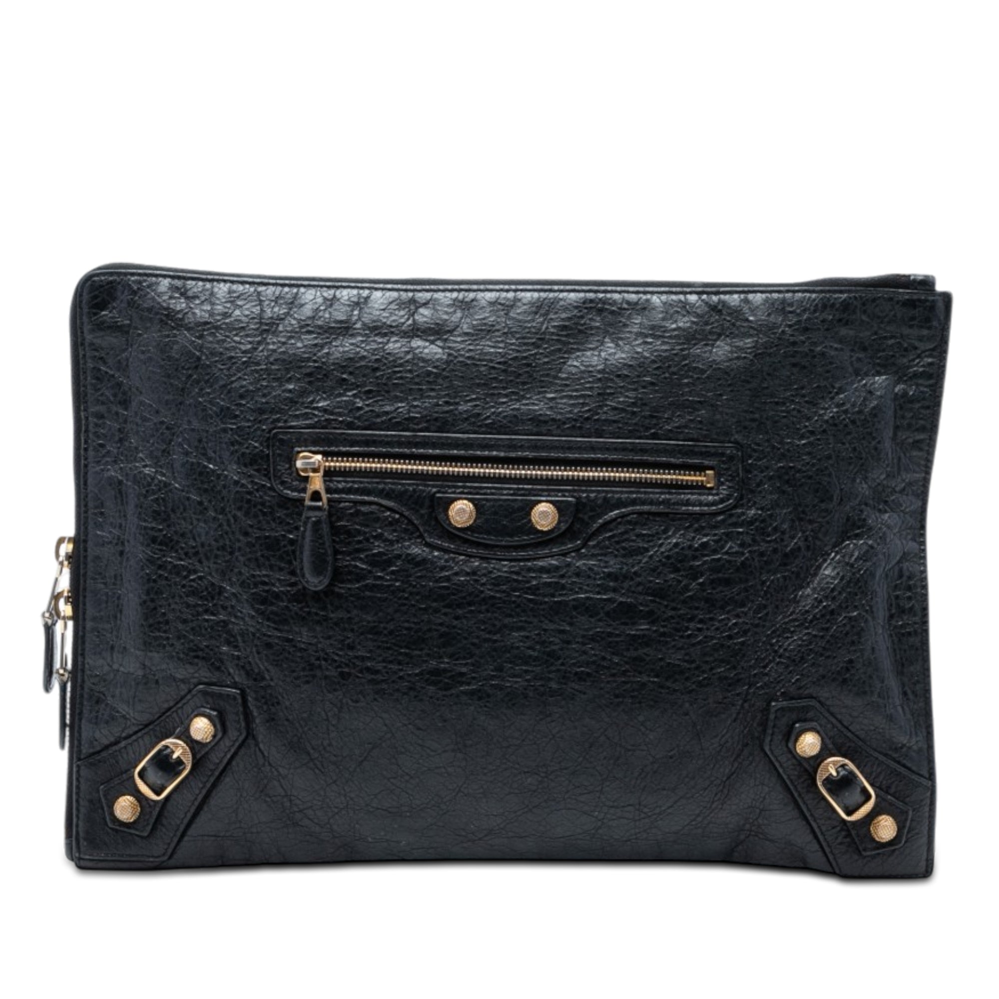 Lambskin Motocross Giant 12 Zip Around Flat Clutch