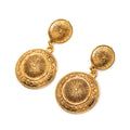 CC Gold Plated Round Dangle Clip On Earrings