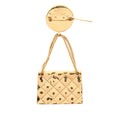 CC Gold Plated Quilted Bag Brooch