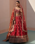 Nirvi Maroon Double Dupatta Lehenga Set By KYNAH, Luxury Indian Fashion & Bridal Wear