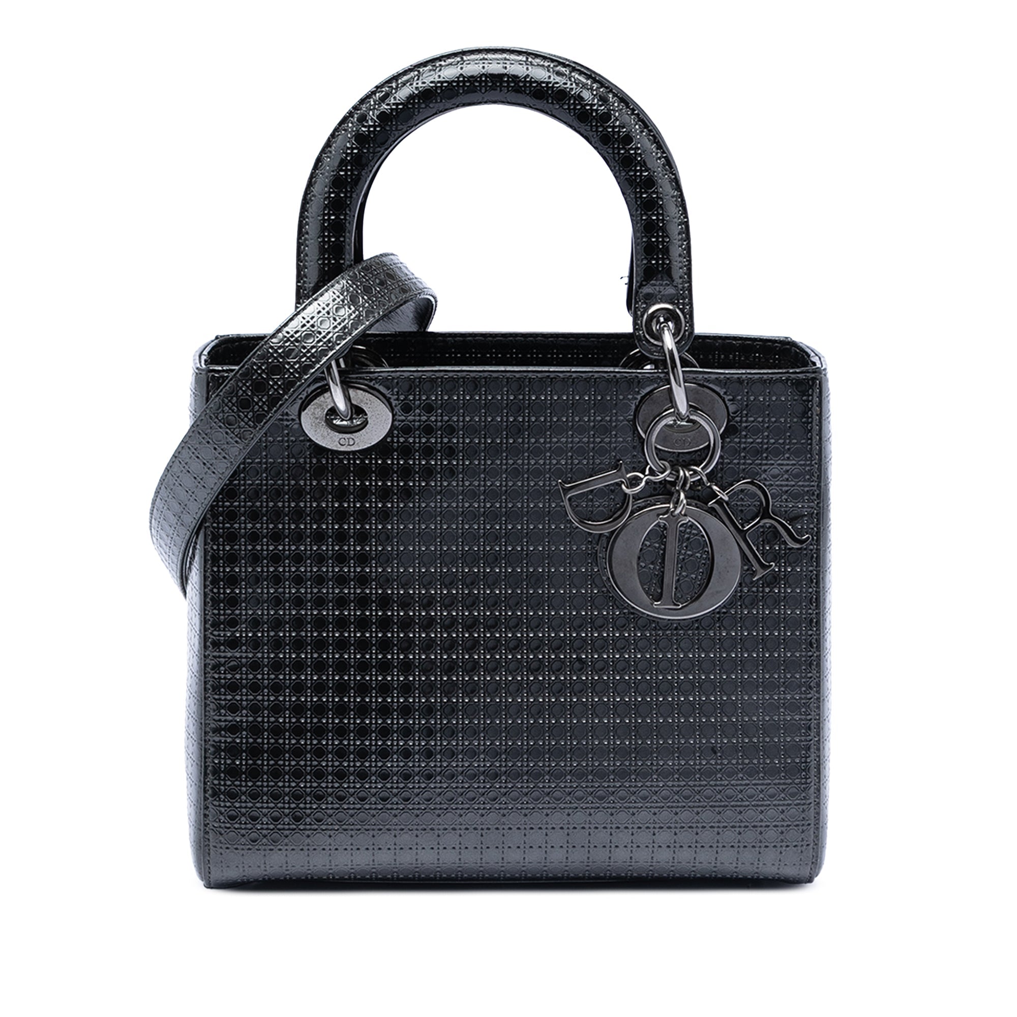 Medium Metallic Patent Microcannage Lady Dior