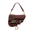 Oblique Velvet Embroidered Saddle Bag