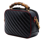 Small GG Marmont Matelasse Diagonal Leather Torchon Bamboo Satchel