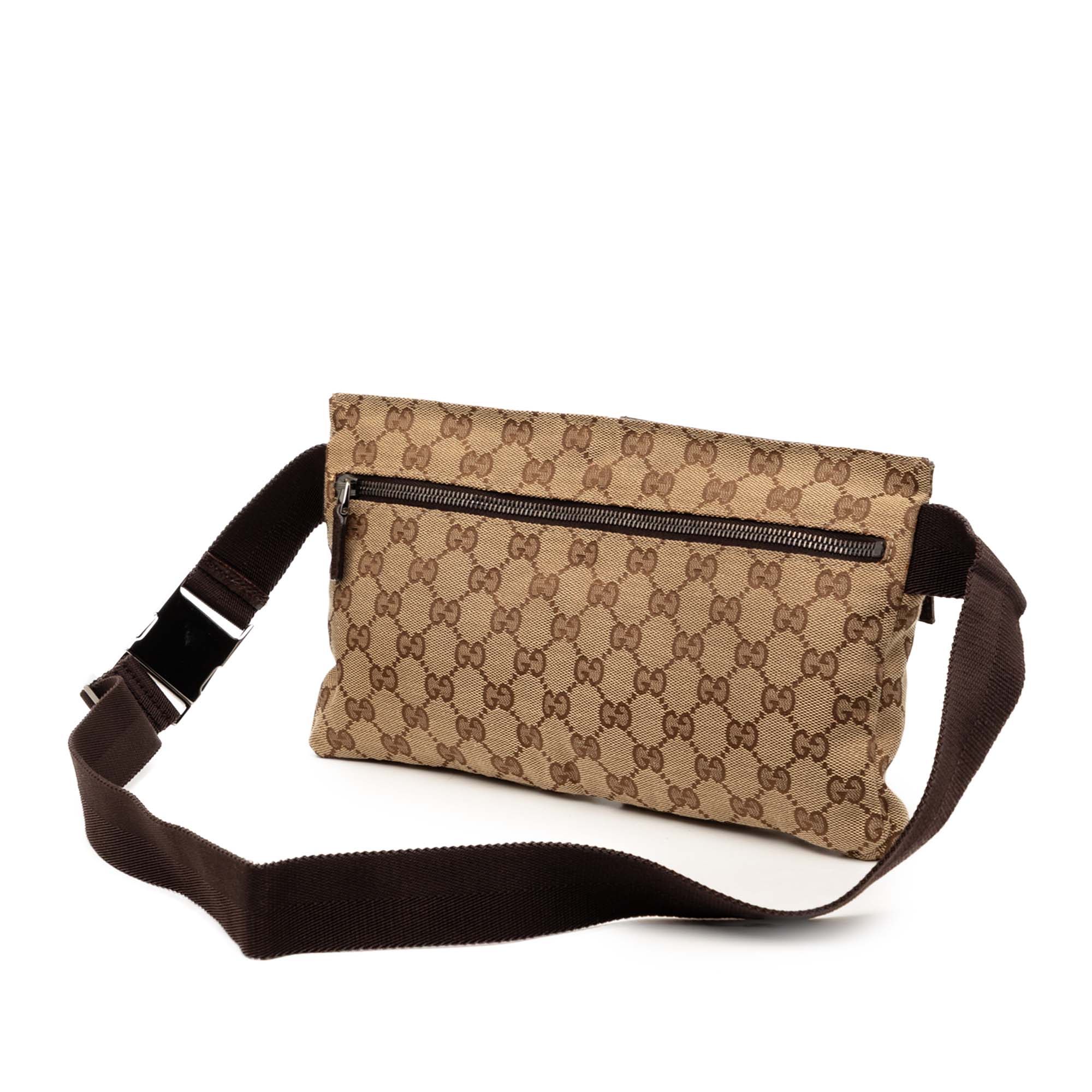 GG Canvas Double Pocket Belt Bag
