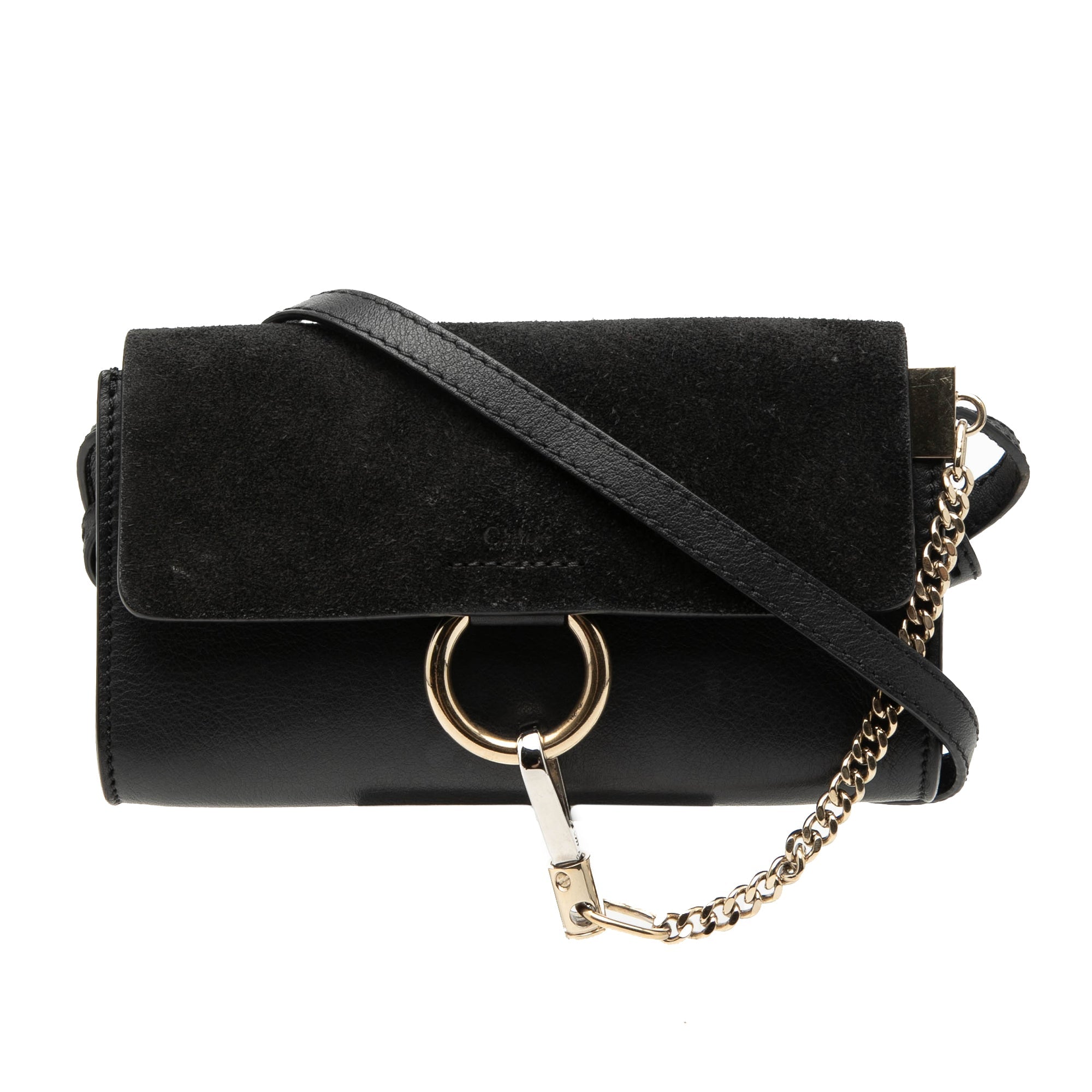 Mini Calfskin and Suede Faye Chain Crossbody