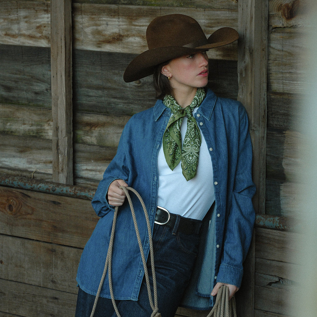 Foulard Bandana 100% pure soie - Vert