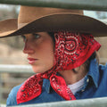 Foulard Bandana 100% pure soie - Rouge