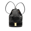 Lizard Embossed Leather Vara Bow Drawstring Backpack