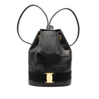 Lizard Embossed Leather Vara Bow Drawstring Backpack