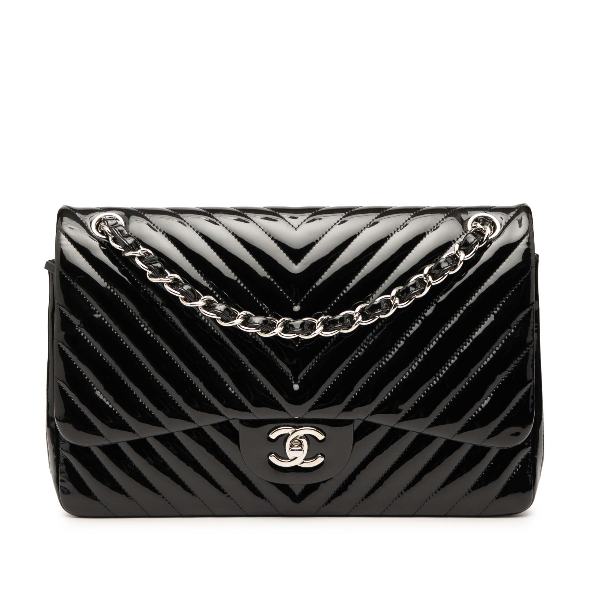 Jumbo Classic Chevron Patent Double Flap