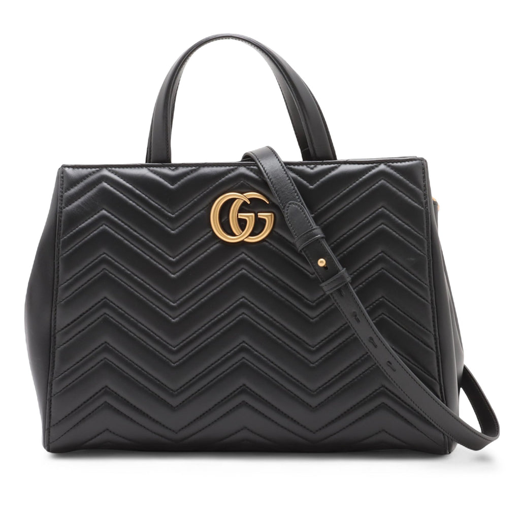 Medium GG Marmont Matelasse Calfskin Satchel