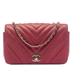Small Chevron Caviar Statement Flap