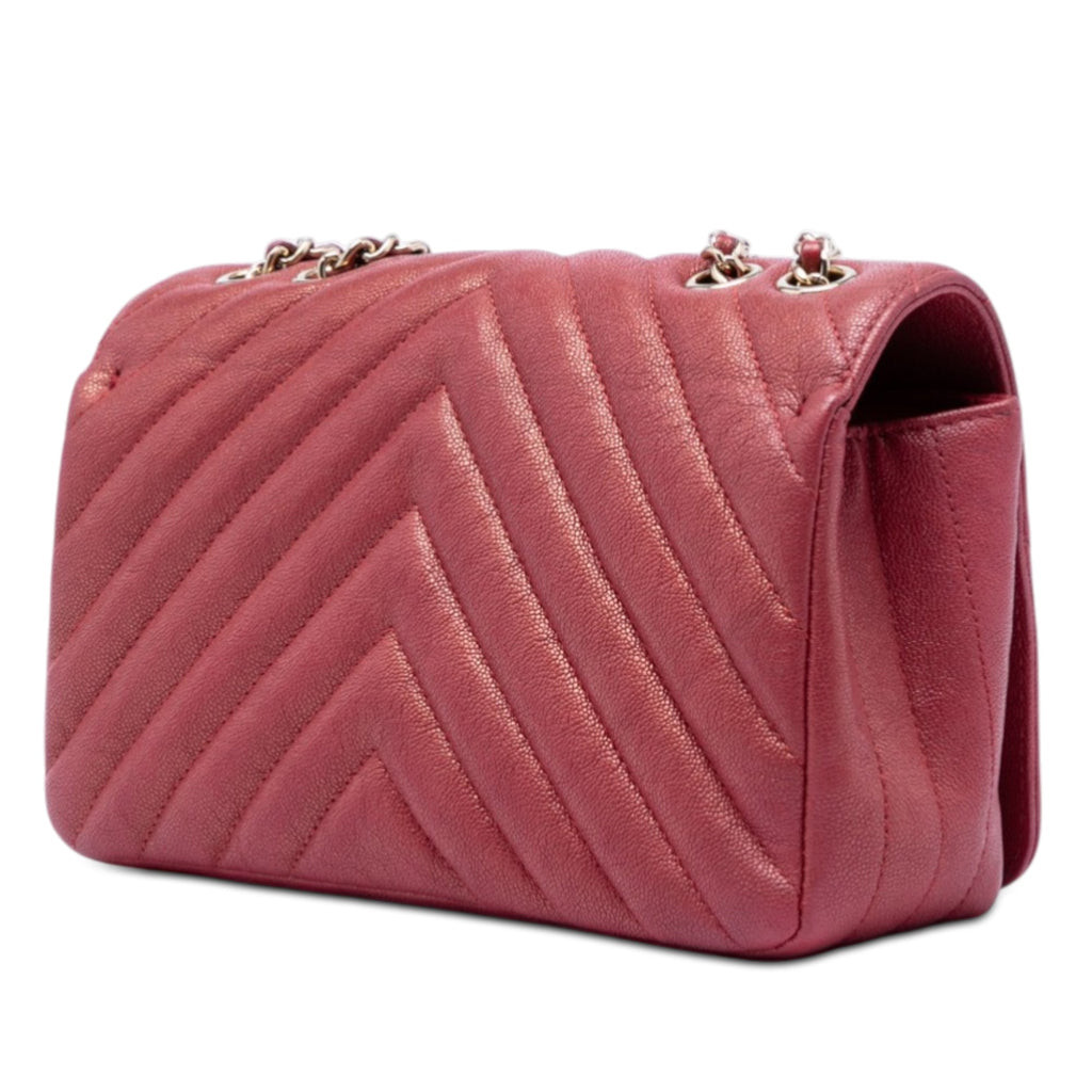 Small Chevron Caviar Statement Flap