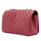 Small Chevron Caviar Statement Flap