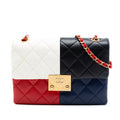 Quilted Lambskin Colorblock Pagoda Flap