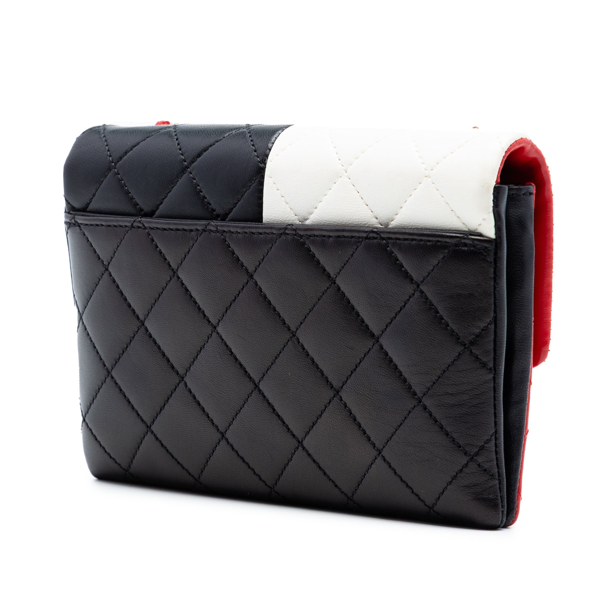 Quilted Lambskin Colorblock Pagoda Flap
