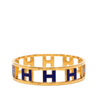 Gold Plated Enamel Rondo Ash H Bangle