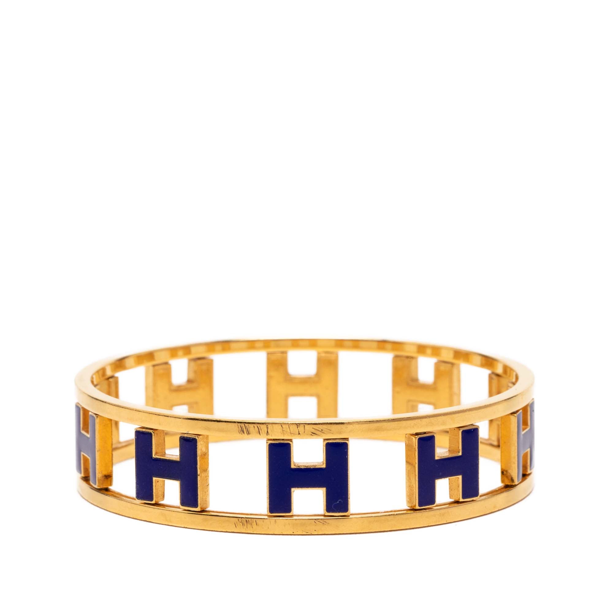 Gold Plated Enamel Rondo Ash H Bangle