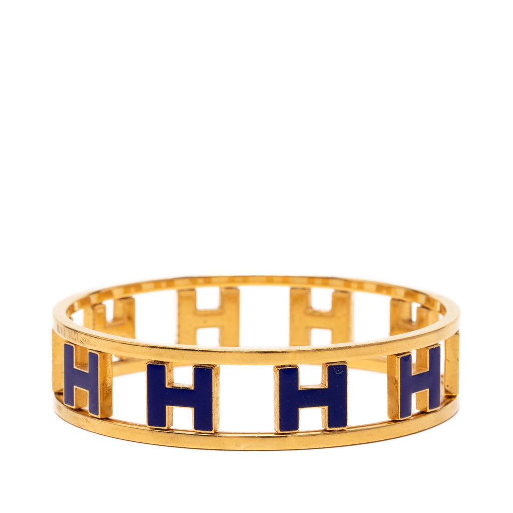 Gold Plated Enamel Rondo Ash H Bangle