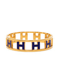 Gold Plated Enamel Rondo Ash H Bangle