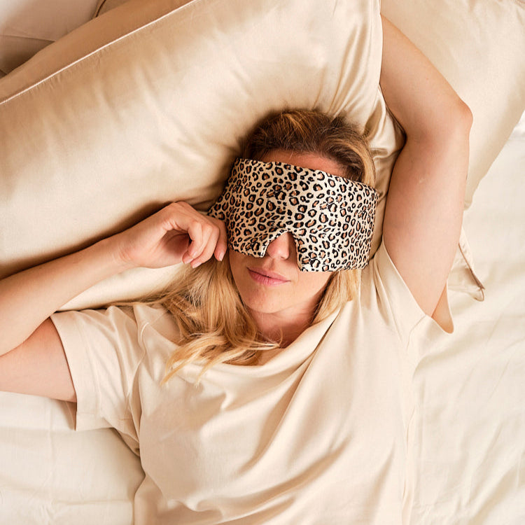 Masque de nuit bandeau 100% pure soie - Léopard
