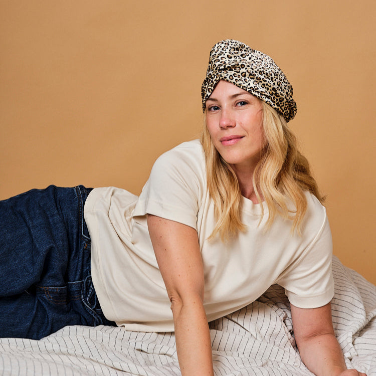Turban 100% pure soie de mûrier - Léopard