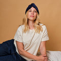 Turban 100% pure soie de mûrier - Bleu Nuit