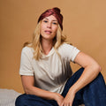 Turban 100% pure soie de mûrier - Lie de vin