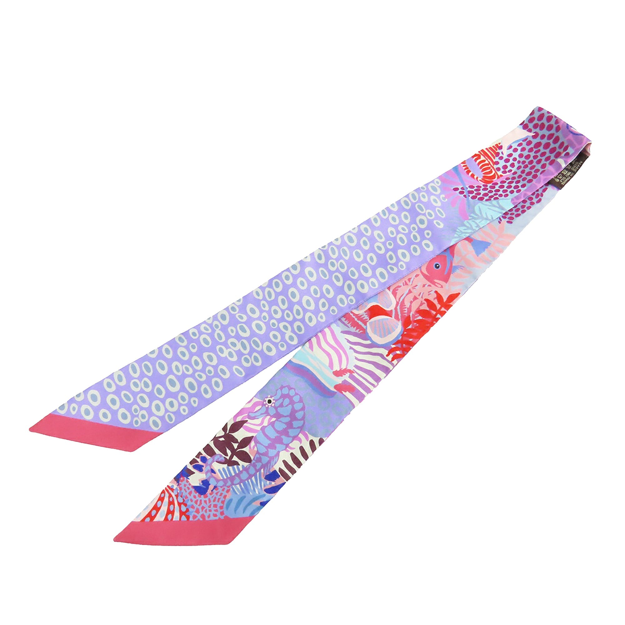 Under the Waves Twilly Silk Scarf