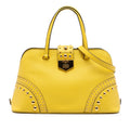 Studded Saffiano Cuir Promenade Satchel