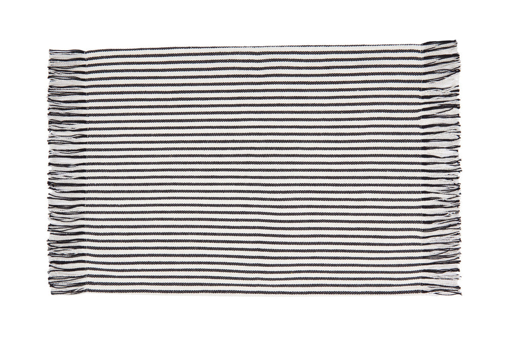 Mantel individual loneta estribera blanco y negro (pack de 2)