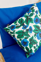 Funda cojín lona toldo flores 50cmx50cm