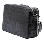 Croc Embossed Leather Wristlet Clutch