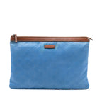 GG Nylon Top Zip Clutch