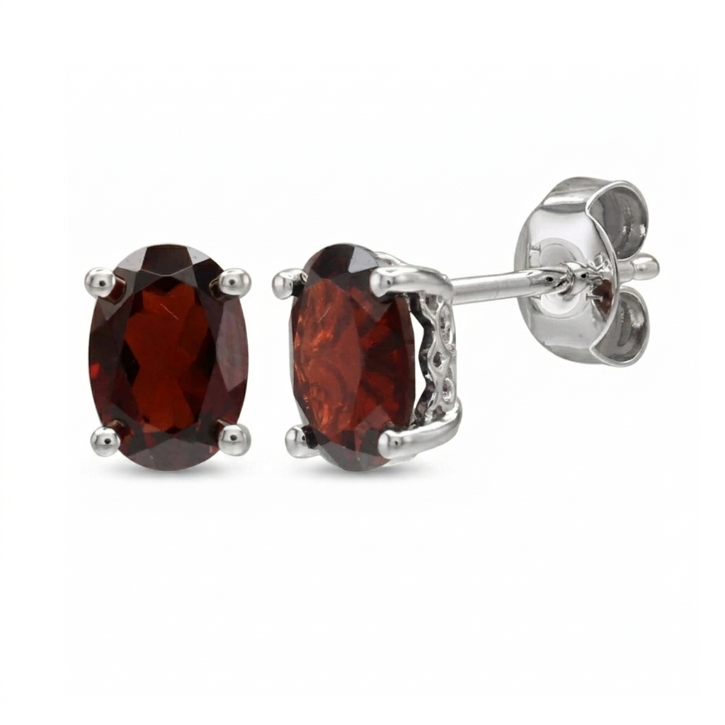 Oval Birthstone Studs