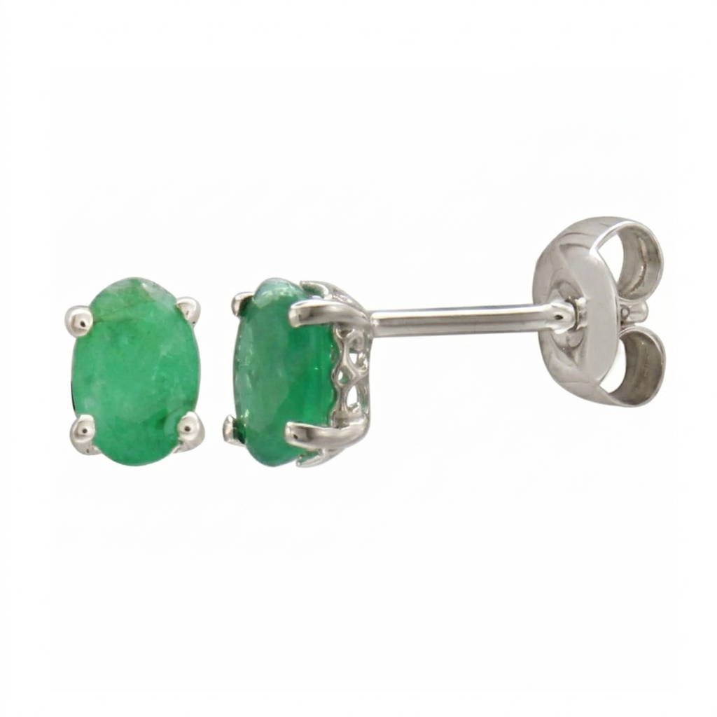 Oval Emerald Studs
