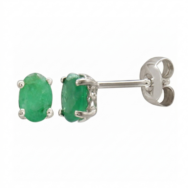 Oval Emerald Studs
