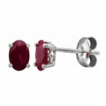 Oval Ruby Studs